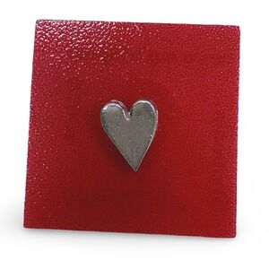 Vilmain Crumbs Heart Pin Silver Tone Minimalist Tiny Lapel Pin 2004 Made in USA
